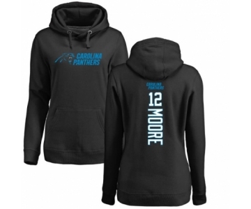 NFL Women's Nike Carolina Panthers #12 DJ Moore Black Backer Pullover Hoodie