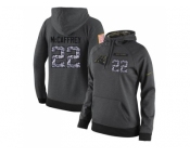 NFL Women's Nike Carolina Panthers #22 Christian McCaffrey Stitched Black Anthracite Salute to Service Player Performance Hoodie