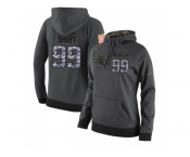 NFL Women's Nike Carolina Panthers #99 Kawann Short Stitched Black Anthracite Salute to Service Player Performance Hoodie