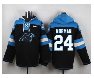 Nike Carolina Panthers #24 Josh Norman Black Player Pullover NFL Hoodie