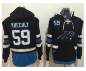 Nike Carolina Panthers #59 Luke Kuechly Black Blue Name & Number Pullover NFL Hoodie