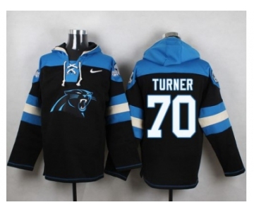 Nike Carolina Panthers #70 Trai Turner Black Player Pullover NFL Hoodie