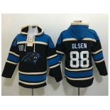 Nike Carolina Panthers #88 Greg Olsen Black Sawyer Hooded Sweatshirt NFL Hoodie