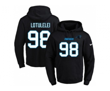 Nike Carolina Panthers #98 Star Lotulelei Black Name & Number Pullover NFL Hoodie