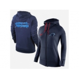 Women Nike Carolina Panthers Full-Zip Performance Hoodie Dark Blue