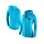 Women Nike Carolina Panthers Full-Zip Performance Hoodie Light Blue