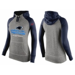 Women Nike Carolina Panthers Performance Hoodie Grey & Dark Blue