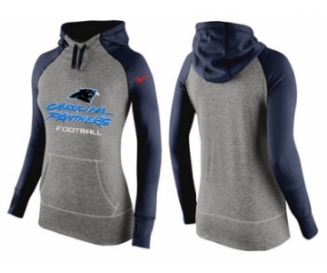 Women Nike Carolina Panthers Performance Hoodie Grey & Dark Blue