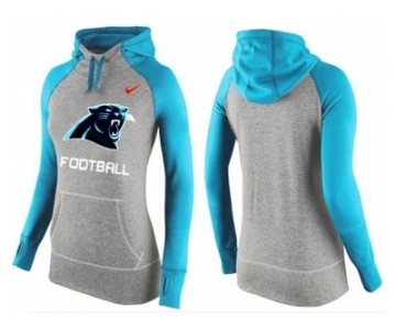 Women Nike Carolina Panthers Performance Hoodie Grey & Light Blue_1