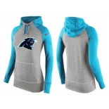 Women Nike Carolina Panthers Performance Hoodie Grey & Light Blue_2