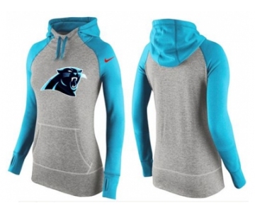 Women Nike Carolina Panthers Performance Hoodie Grey & Light Blue_2