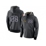 Men Cincinnati Bengals #28 Joe Mixon Stitched Black Anthracite Salute to Service Player Performance Hoodie