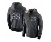 Men Cincinnati Bengals #28 Joe Mixon Stitched Black Anthracite Salute to Service Player Performance Hoodie