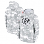 Men's Cincinnati Bengals 2024 Arctic Camo Salute To Service Club Fleece Pullover Hoodie