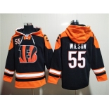 Men's Cincinnati Bengals #55 Logan Wilson Orange Black Ageless Must-Have Lace-Up Pullover Hoodie