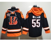 Men's Cincinnati Bengals #55 Logan Wilson Orange Black Ageless Must-Have Lace-Up Pullover Hoodie