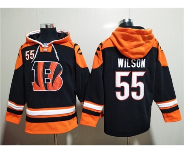 Men's Cincinnati Bengals #55 Logan Wilson Orange Black Ageless Must-Have Lace-Up Pullover Hoodie