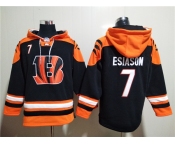 Men's Cincinnati Bengals #7 Boomer Esiason Orange Black Ageless Must-Have Lace-Up Pullover Hoodie