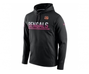 Men's Cincinnati Bengals Black Breast Cancer Awareness Circuit Performance Pullover Hoodie