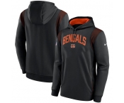 Men's Cincinnati Bengals Black Sideline Stack Performance Pullover Hoodie