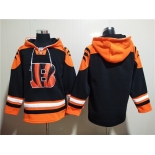 Men's Cincinnati Bengals Blank Orange Black Ageless Must-Have Lace-Up Pullover Hoodie