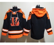 Men's Cincinnati Bengals Blank Orange Black Ageless Must-Have Lace-Up Pullover Hoodie