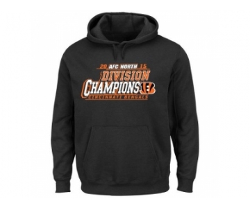 Men's Cincinnati Bengals Majestic Black 2015 AFC North Division Champions Pullover Hoodie