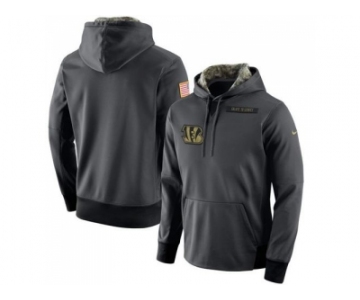 Men's Cincinnati Bengals Nike Anthracite Salute to Service Player Performance Hoodie