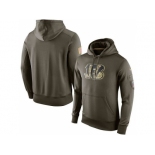 Men''s Cincinnati Bengals Nike Olive Salute To Service KO Performance Hoodie