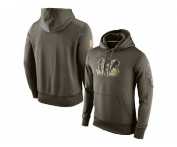 Men''s Cincinnati Bengals Nike Olive Salute To Service KO Performance Hoodie