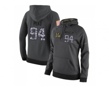 NFL Women's Nike Cincinnati Bengals #94 Domata Peko Stitched Black Anthracite Salute to Service Player Performance Hoodie