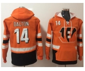 Nike Cincinnati Bengals #14 Andy Dalton Orange Black Name & Number Pullover NFL Hoodie