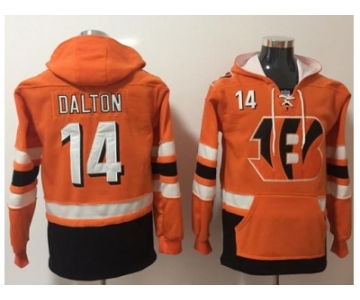 Nike Cincinnati Bengals #14 Andy Dalton Orange Black Name & Number Pullover NFL Hoodie