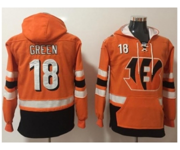 Nike Cincinnati Bengals #18 A.J. Green Orange Black Name & Number Pullover NFL Hoodie