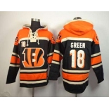 nike nfl jerseys cincinnati bengals #18 green black-orange[pullover hooded sweatshirt]