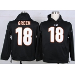 nike nfl jerseys cincinnati bengals #18 green black[pullover hooded sweatshirt]