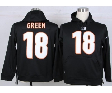 nike nfl jerseys cincinnati bengals #18 green black[pullover hooded sweatshirt]