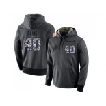 Men Detroit Lions #40 Jarrad Davis Stitched Black Anthracite Salute to Service Player Performance Hoodie