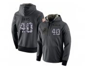 Men Detroit Lions #40 Jarrad Davis Stitched Black Anthracite Salute to Service Player Performance Hoodie