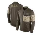 Men Detroit Lions Nike Olive Salute to Service Sideline Hybrid Half-Zip Pullover Jacket