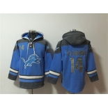 Men's Detroit Lions #14 Amon-Ra St. Brown Blue Ageless Must-Have Lace-Up Pullover Hoodie