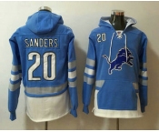 Men's Detroit Lions #20 Barry Sanders NEW Blue Pocket Stitched NFL Pullover Hoodie