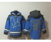 Men's Detroit Lions #97 Aidan Hutchinson Blue Ageless Must-Have Lace-Up Pullover Hoodie