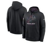 Men's Detroit Lions Black 2024 Crucial Catch Club Pullover Hoodie