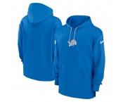 Men's Detroit Lions Blue Performance Pullover Hoodie