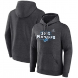 Men's Detroit Lions Heather Charcoal 2023 Playoffs Fleece Pullover Hoodie