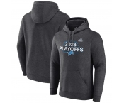 Men's Detroit Lions Heather Charcoal 2023 Playoffs Fleece Pullover Hoodie