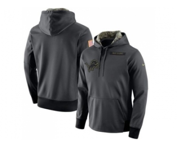 Men's Detroit Lions Nike Anthracite Salute to Service Player Performance Hoodie