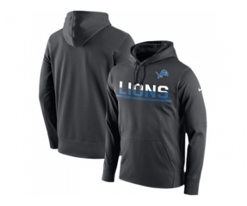 Men's Detroit Lions Nike Anthracite Sideline Circuit Pullover Performance Hoodie