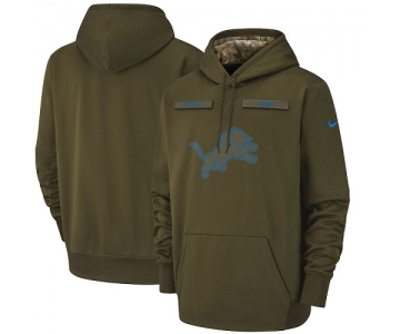 NFL Men's Detroit Lions Nike Olive Salute to Service Pullover Hoodie